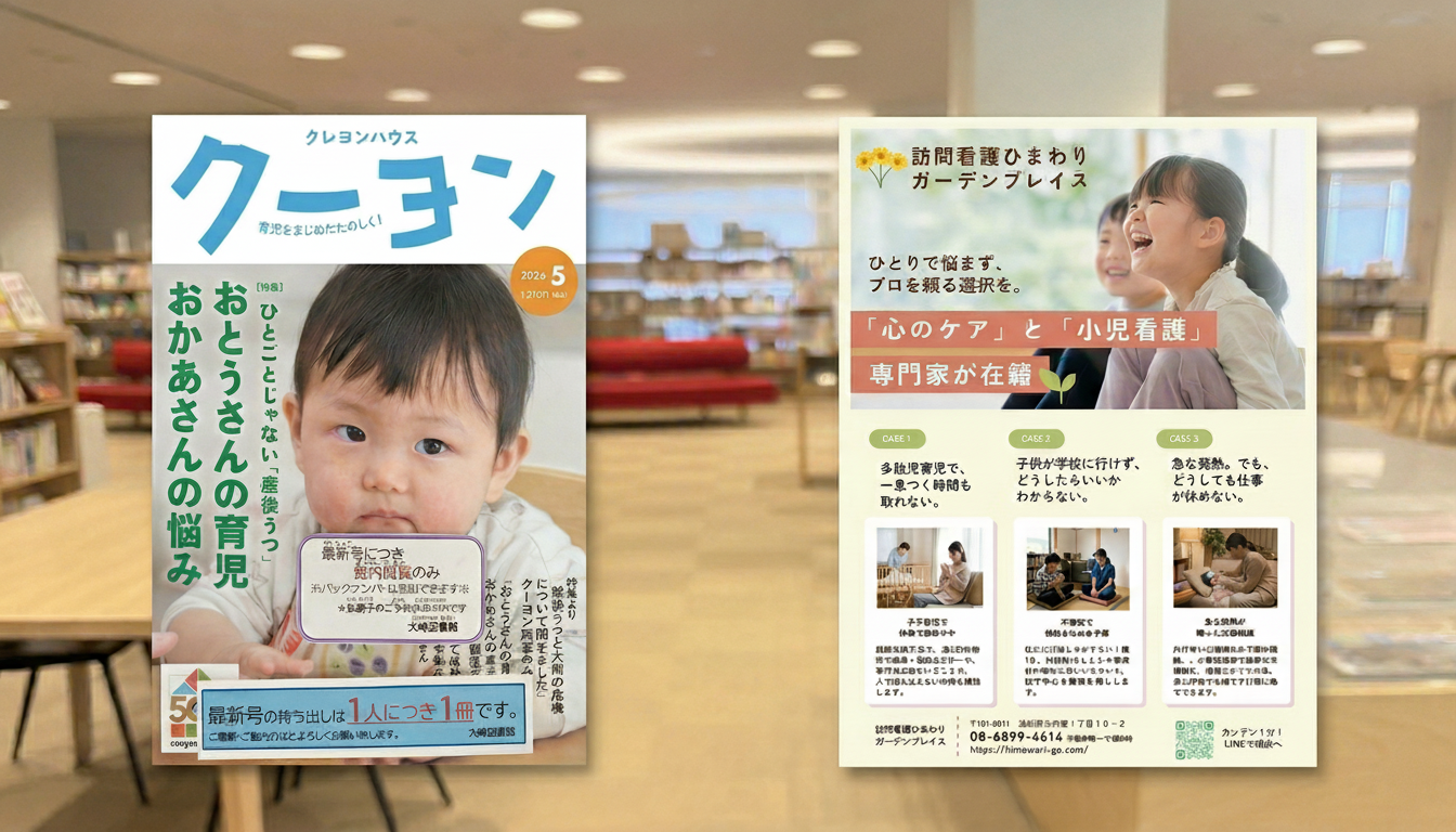 品川区・目黒区の図書館でのスポンサー雑誌の様子